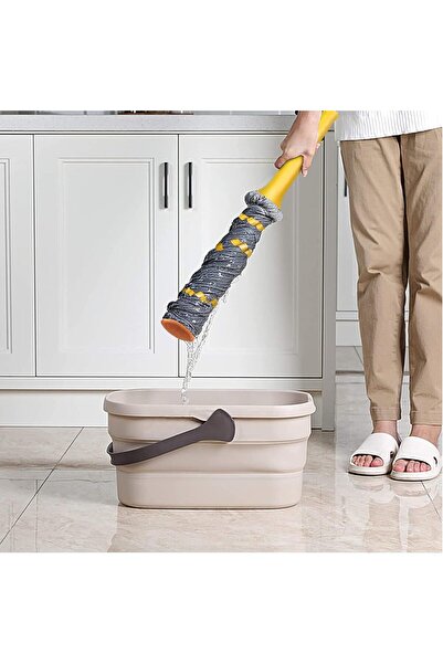 KeFanta Self-Wringing Twist Mop, 57" Long Handle, Microfiber, Gray