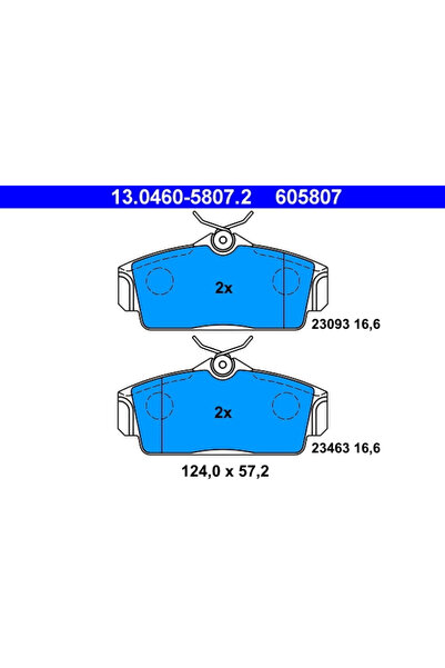 Ate Комплект спирачни накладки за дискови спирачки Nissan Almera 2/Primera