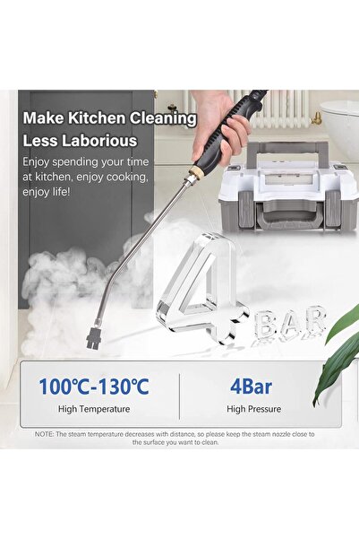 EACAM 3200W High-Pressure Portable Tankless Steam Cleaner for Kitchen, Living Room, Bathroom & Car