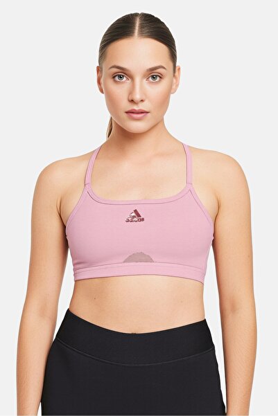 adidas Women Brand Logo Padded Sports Bra, Mauve