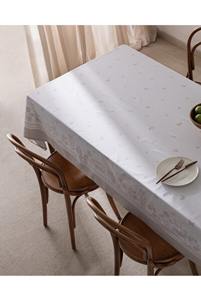 Madame Coco Скатертина Calor з полібавовни - бежева - 160x160 см