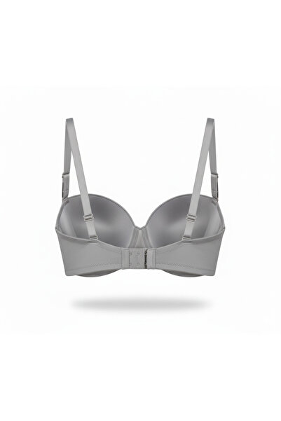 larocci Women's Strapless Push-Up Laser Cut Empty Cup Detachable Strap Bra