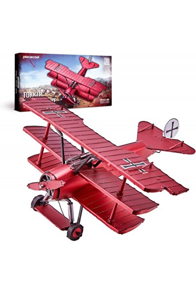 piececool Puzzle 3D, Avion FOKKER DR-I TRIPLAN, Piececool, metal, 162 piese