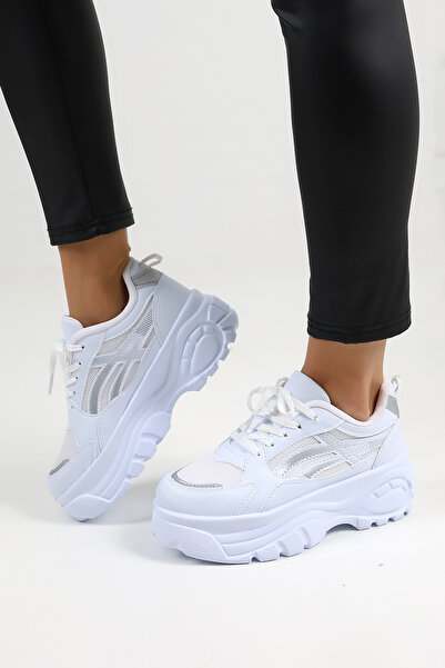 Encool Λευκά Γυναικεία Αθλητικά Παπούτσια Casual – Ψηλή σόλα, Μοντέρνο και Κομψό Σχέδιο Αθλητικών Παπουτσιών