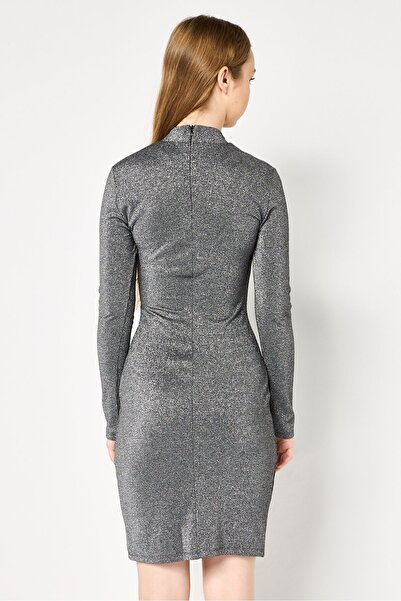 Karl Lagerfeld Women Metallic Mini Dress, Grey