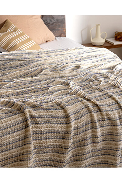 Madame Coco Marinos Çift Kişilik Yatak Örtüsü - İndigo