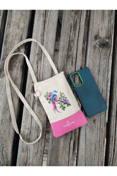 JANJAN Phone Bag with Strap, Wallet with Strap, Canvas Phone Bag, Waist Bag, Wallet with Strap,