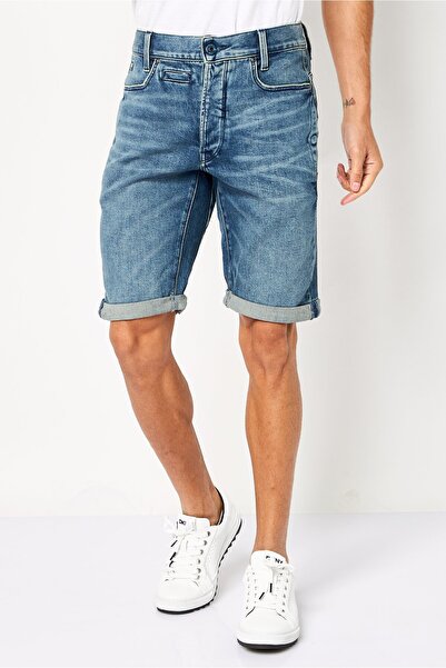 G-STAR RAW شورت جينز رجالي مغسول، أزرق