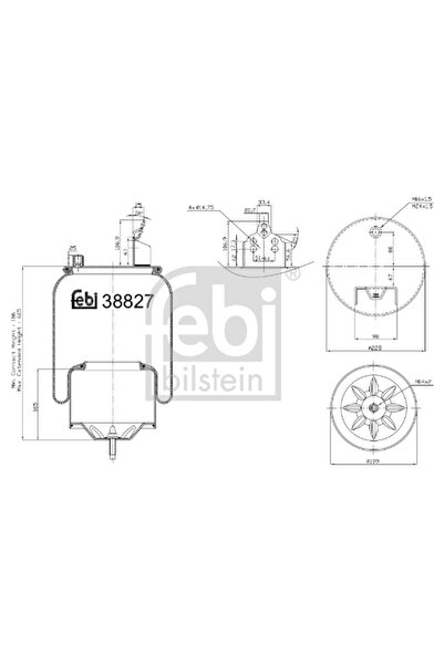 FEBI BILSTEIN Въздушни окачващи маншони заден десен мост Volvo Fh/FM