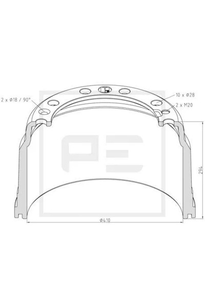 PE AUTOMOTIVE Tambur Frana Punte Fata Volvo Fh/FL6/FL7