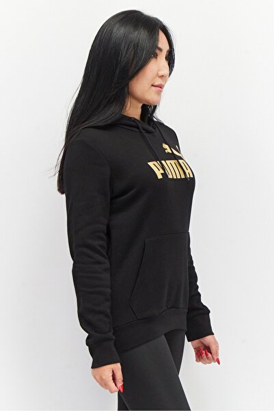 Puma Women Sportswear Fit Long Sleeve Hooded Training Sweatshirt, Black Combo