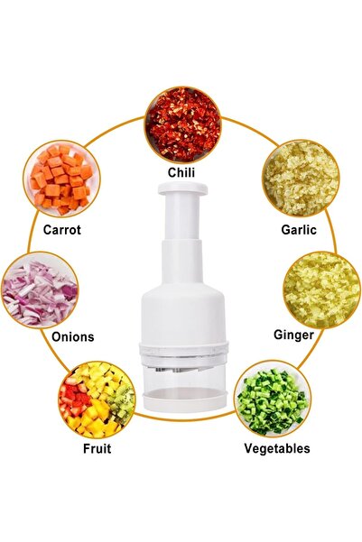 Generic Food Chopper, Multifunctional Manual Vegetable and Fruit Chopper, Easy Squeeze with Non-slip Base