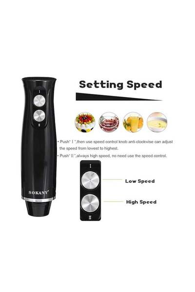 SOKANY SK-1721-4 خلاط يدوي متعدد الوظائف 4 في 1، معالج طعام، مفرمة كهربائية 400 واط