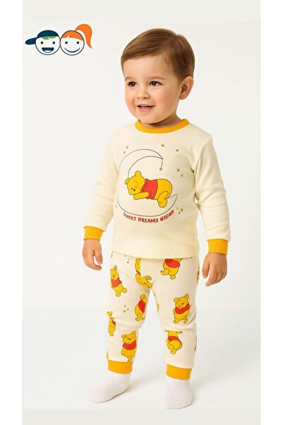 Hümazade Ecru Honey Bear 1-3 Years Old Children's Pajama Set