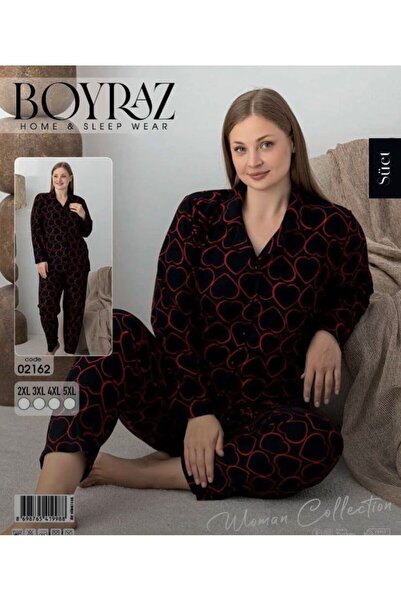 BOYRAZ Suede Buttoned Pajama Set (Tight Fitting, 1 Size Larger Can Be Chosen)
