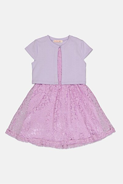 English Laundry Toddlers Girl 2 Pieces Textured Top And Dress Set, Lavender