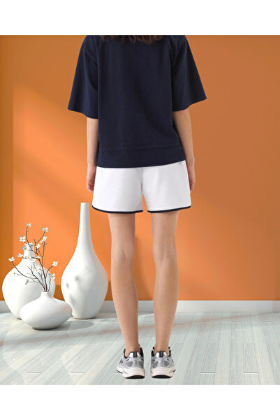 MinervaXint Women's Regular Fit Waist Tie and Elasticated Edges Piped Detail Shorts