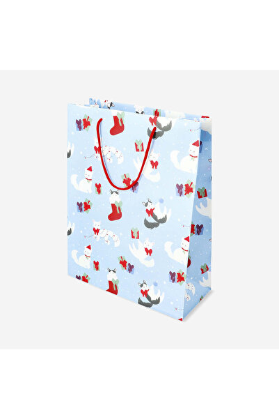 Flying Tiger Copenhagen Yılbaşı Temalı Kedi Desenli Hediye Çantası