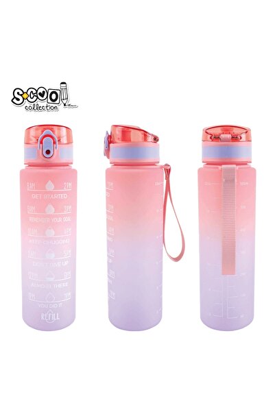 S COOL Sticlă de apă motivațională de 700 ml, plastic, gradient roz deschis - S-COOL