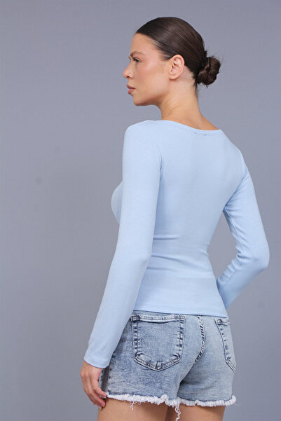 Seşa Μπλούζα με λαιμόκοψη καγιάκ μπλε