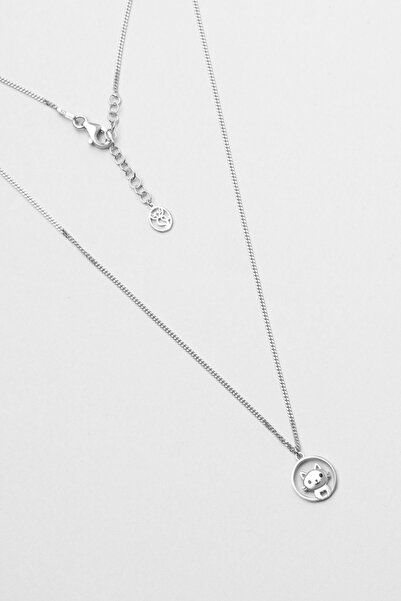 So CHIC... Little Paw 18 Ayar Beyaz Altın Kaplama 43 Cm Gümüş Kolye