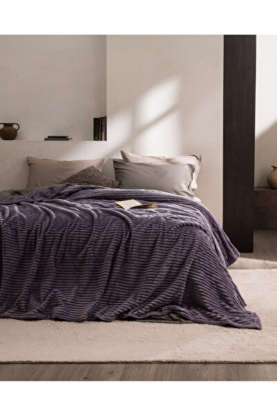 Madame Coco Corbeau Tek Kişilik Welsoft Düz Battaniye - Açık Mürdüm