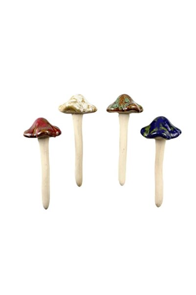 Generic Garden Decor, 4pcs (Random Color) Ceramic Mushroom for Garden, Yard, ...