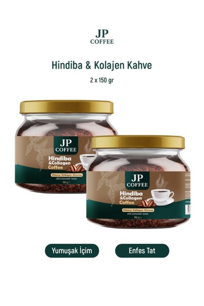 JP COFFEE Hindiba Kahvesi Kolajen ve Ginseng İçeren Detox Kahve, Avantajlı Pa...