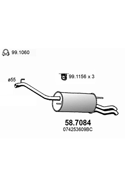 ASSO Toba Esapament Finala Vw California T4 Camper/Transporter T4 Bus/Transpo...