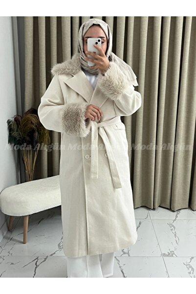 MODA AKGÜN ΠΑΛΤΟ ΜΕ ΛΕΠΤΟΜΕΡΗ ΦΟΡΜΑ ΜΕ ΤΟΥΡΜΠΟΥΡΟ