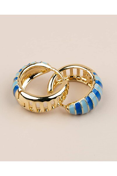 Portakal Esintisi Blue Mavi Mineli Halka Xuping Earrings