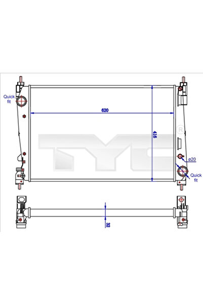 TYC Radiator Racire Motor Abarth Punto Alfa Romeo Mito