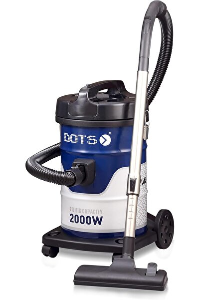 DOTS مكنسة كهربائية أسطوانية مع كيس غبار سعة 21 لترًا، مؤشر امتلاء الغبار، سلك طاقة 5 أمتار - VD-214B، أزرق