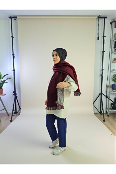 Nöşre Design وشاح شتوي نسائي منقوش على الوجهين