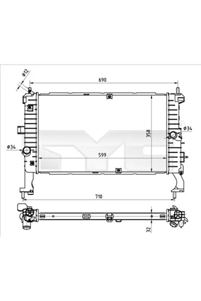TYC Radiator Racire Motor Opel Meriva A Microbus
