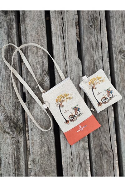 JANJAN 2 Pack, Phone Bag with Strap & Coin, Card Holder Wallet, Wallet with Strap, Mini Bag & Wallet