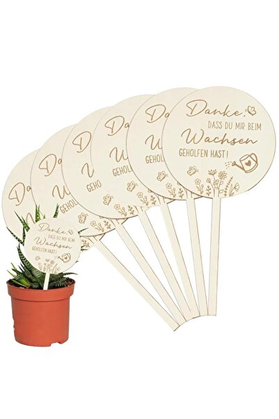 Generic 8 Pcs Wooden Plant Stakes Thank You for Helping Me Grow Sign, Mini Fl...