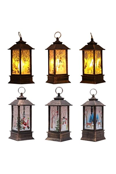 Generic SKEIDO 3Pcs Christmas Led Lanterns Bronze Santa Elk Snowman Portable ...