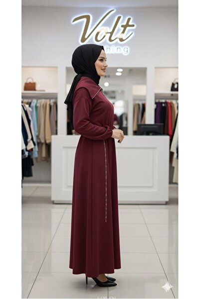 VOLT CLOTHİNG Hijab Dress with Belt Accessory Detail