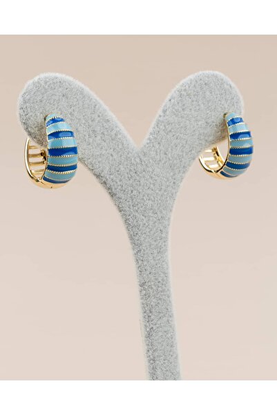 Portakal Esintisi Blue Mavi Mineli Halka Xuping Earrings