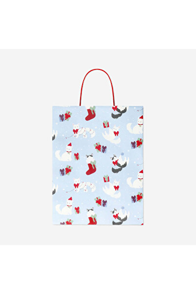 Flying Tiger Copenhagen Yılbaşı Temalı Kedi Desenli Hediye Çantası