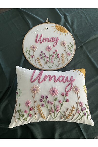 Glow İsimli bebek kapı süsü-takı yastığı takımı(İÇ DOLGULU)Punch nakışlı hedi...