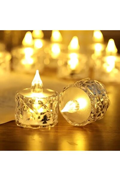 Generic 3pcs Crystal Pattern Electronic Candle Light, LED Electronic Simulati...