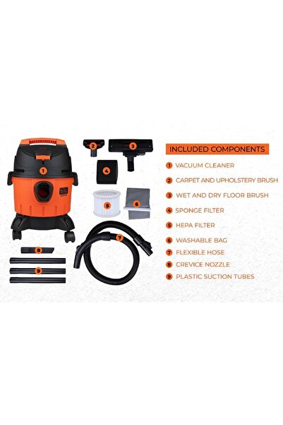 Generic BLACK+DECKER Wet & Dry Vacuum Cleaner, 1200W, 10L - WDBD10-B5