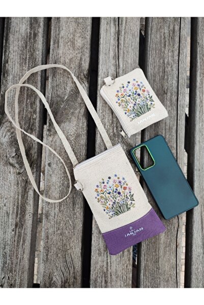 JANJAN 2 Pack, Phone Bag with Strap & Coin, Card Holder Wallet, Wallet with Strap, Mini Bag & Wallet