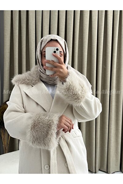 MODA AKGÜN ΠΑΛΤΟ ΜΕ ΛΕΠΤΟΜΕΡΗ ΦΟΡΜΑ ΜΕ ΤΟΥΡΜΠΟΥΡΟ