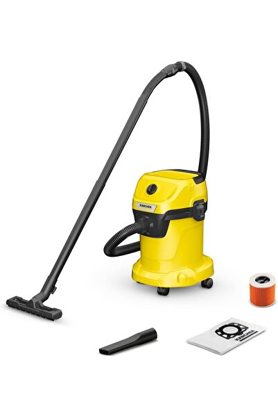 genernic Kärcher WD3 V Wet & Dry Vacuum Cleaner, 1000W, 17L, 2m Hose, Blower, Yellow