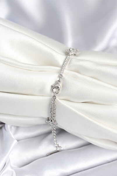 Skygo Brass Silver Color Star Model Women's Bracelet - Tj-Bb7985