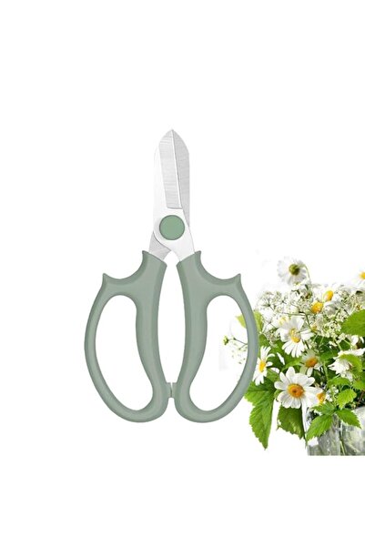Generic Professional Floral Scissors, Stainless Steel Garden Shears, Grey Green