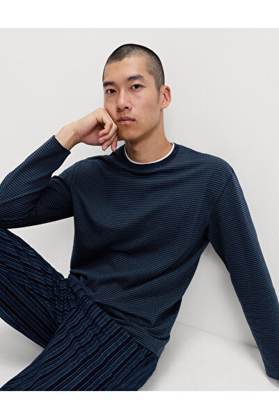 Marks & Spencer Saf Pamuk Dokululu Pijama Üstü